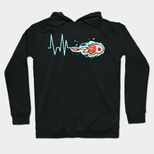 Kawaii - Heartbeat swimming Albino Axalotl Hoodie